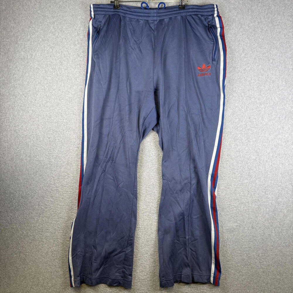 Vintage Y2K Adidas Mens Size 2XL XXL Blue White Red Striped Athletic Pants Track